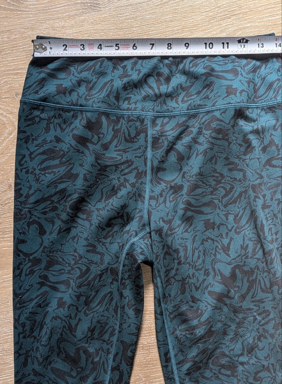 4/$10 ✨ Athletic Works Patterned Teal & Black High-Waist Leggings Women's - Picture 8 of 10